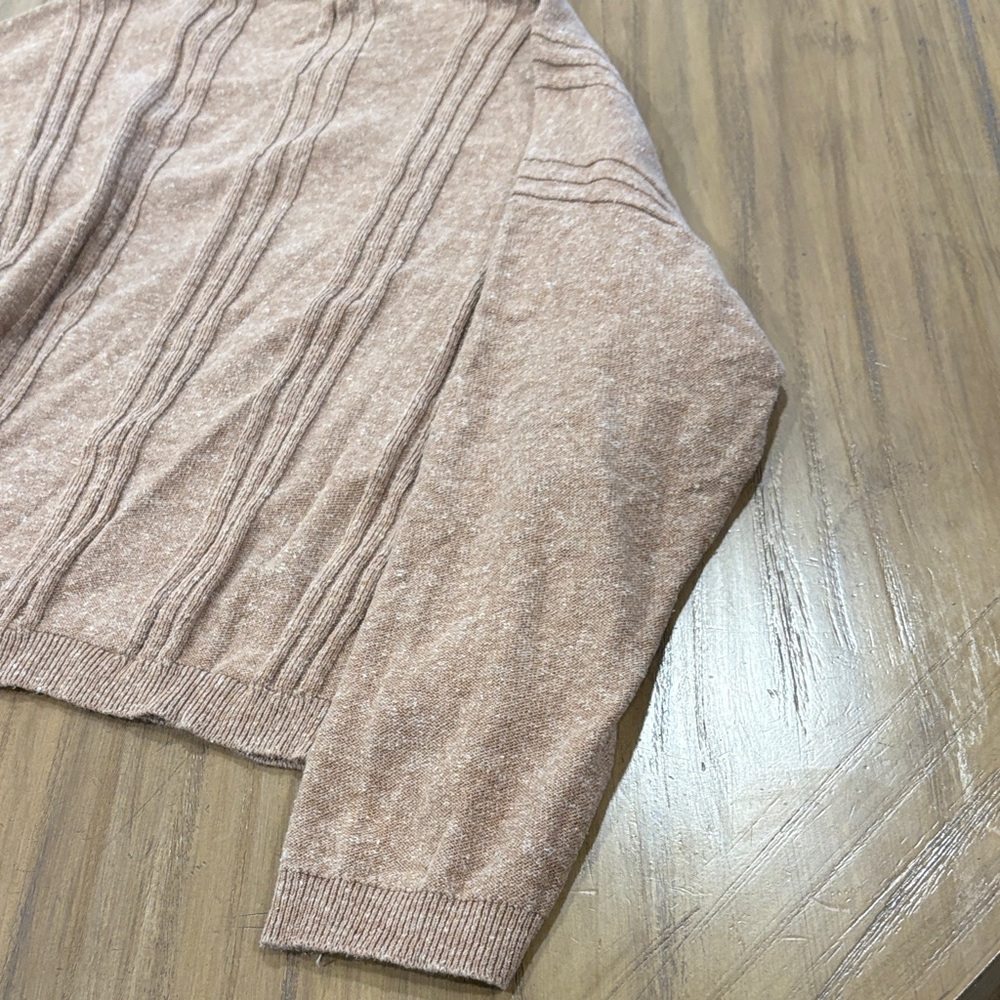 Relaxed V-Neck Pullover Sweater in Camel - Picture 7 of 9